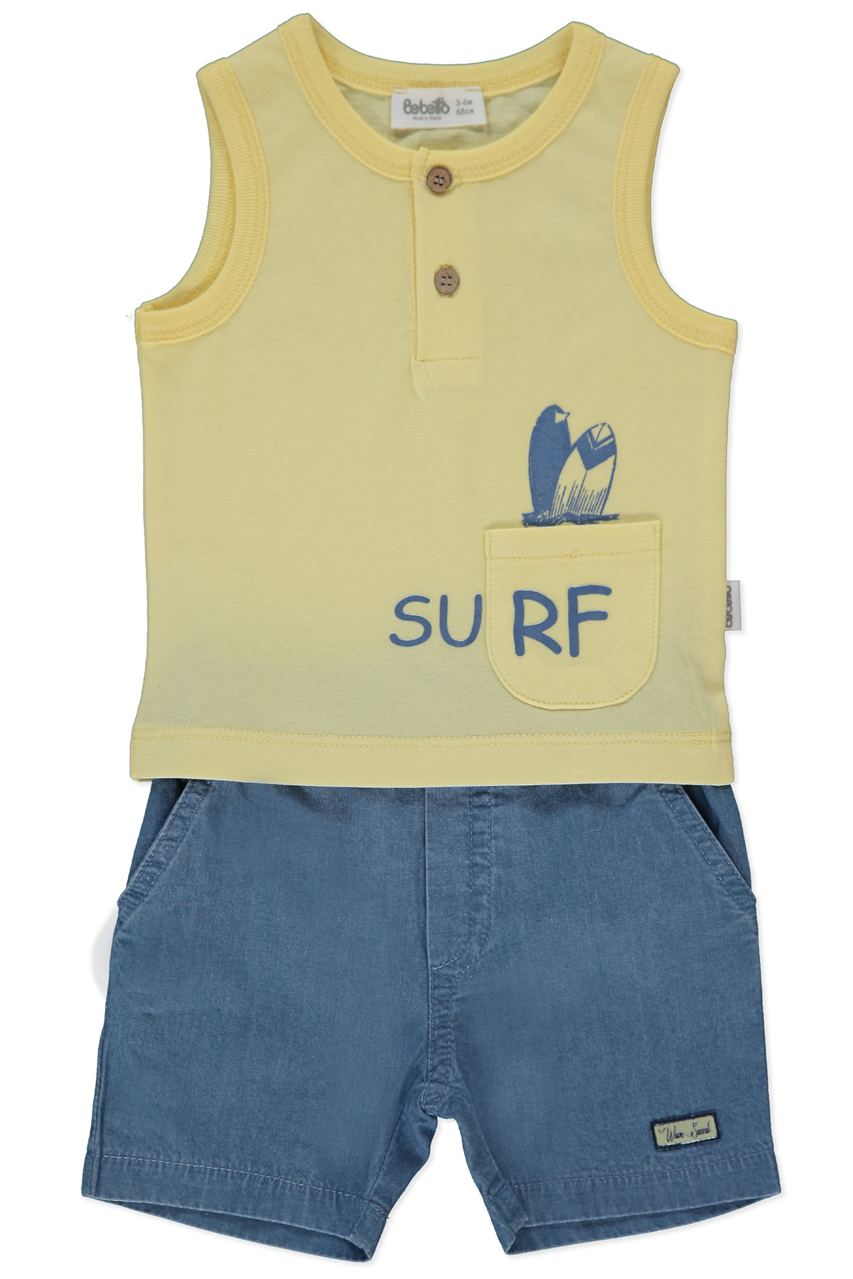 TENCEL ŞORT 2Lİ TAKIM (WAVE POWER) MAVİ