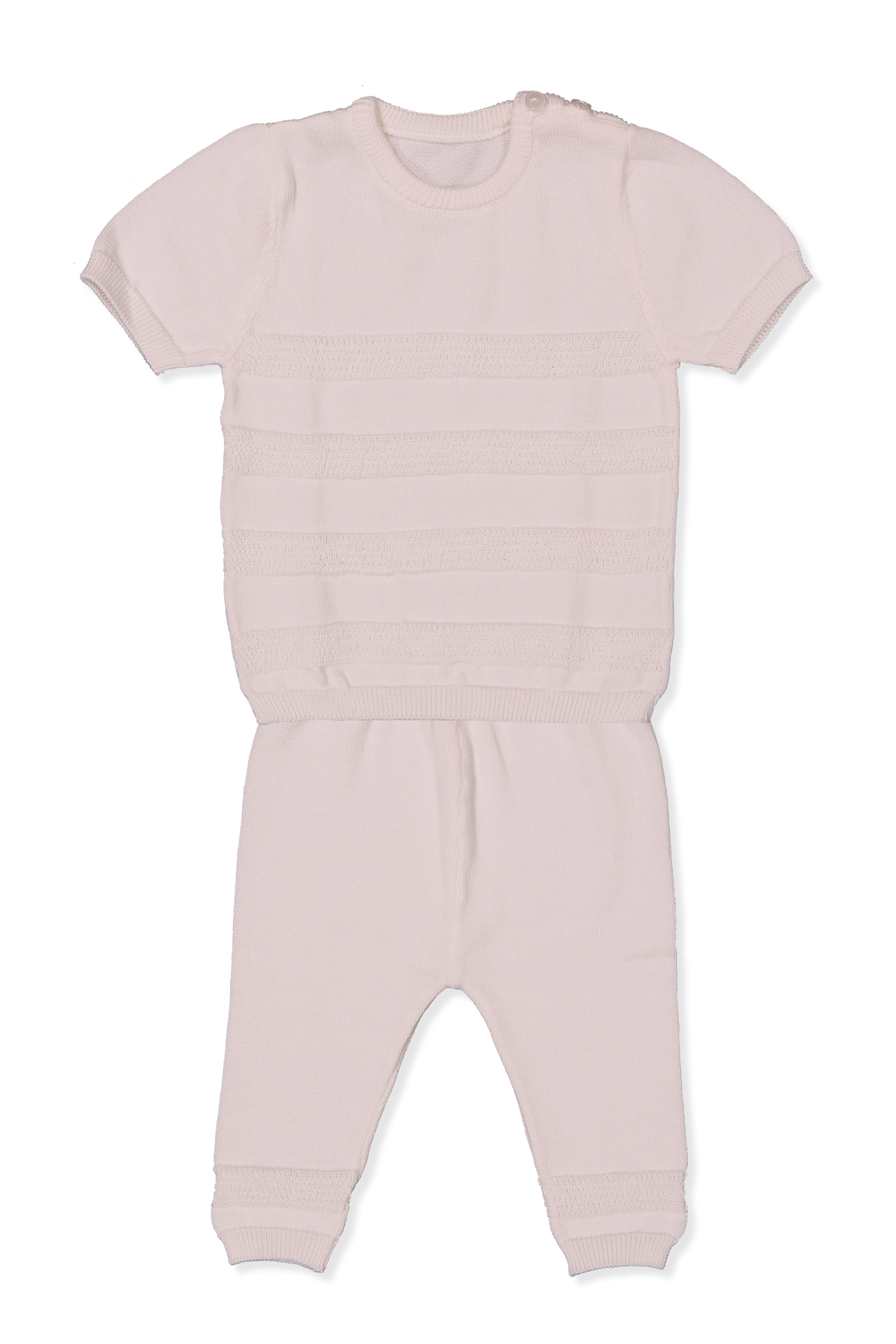 TRİKO İKİLİ TAKIM (ÇİZGİ DESEN) PEMBE