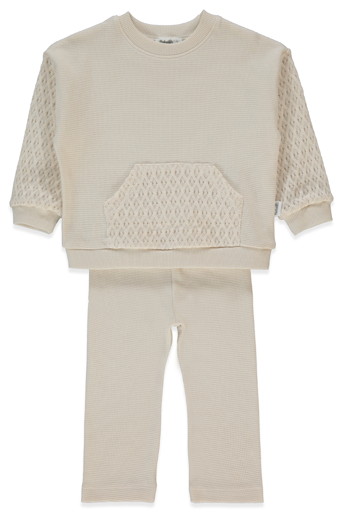 WAFFLE SWEAT 2Lİ TAKIM (LACY GIRL) BEJ