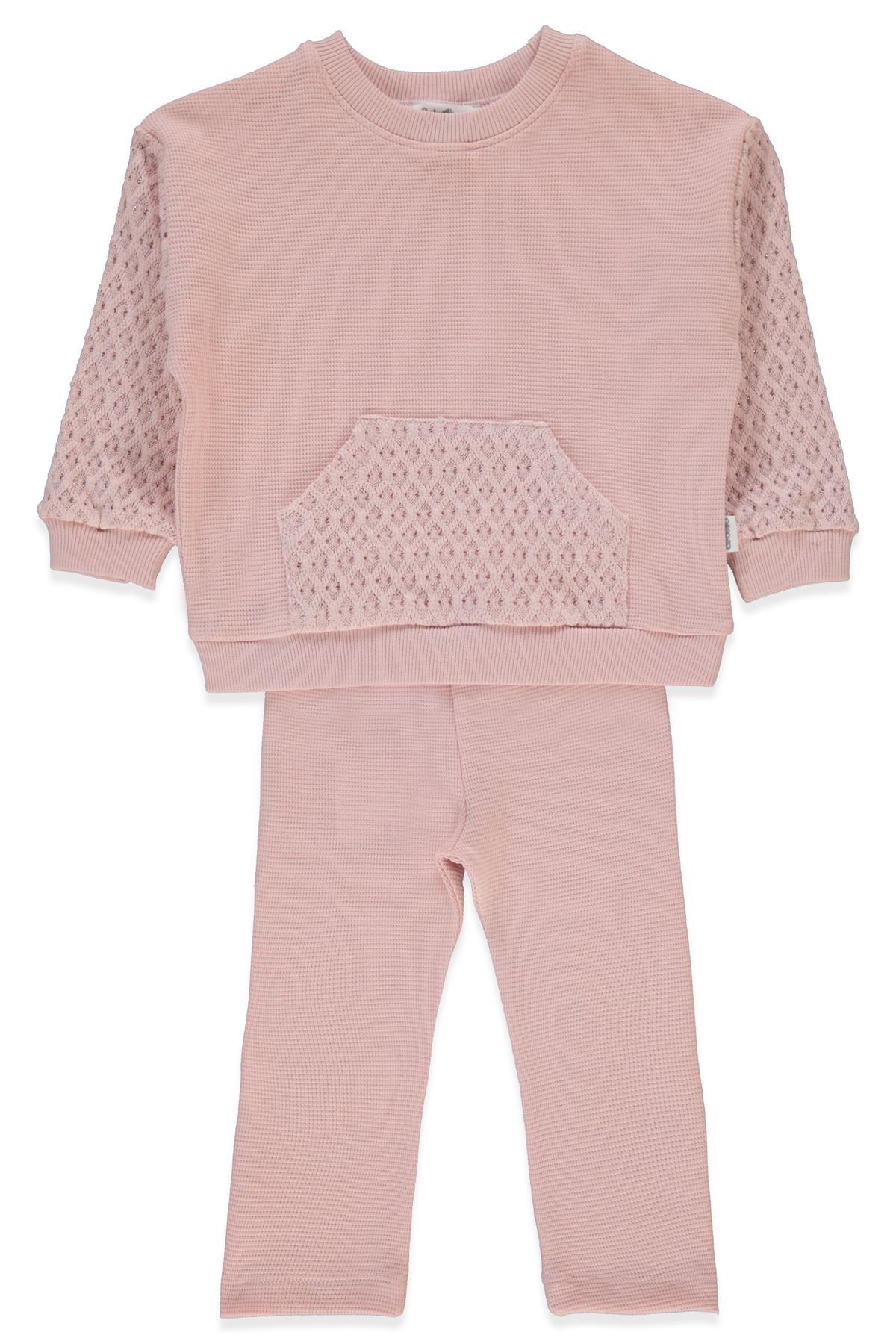 WAFFLE SWEAT 2Lİ TAKIM (LACY GIRL) PEMBE