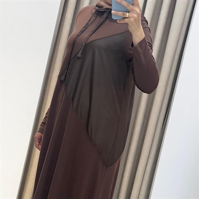 NURCAN ÇETİN ELBİSE KAHVE