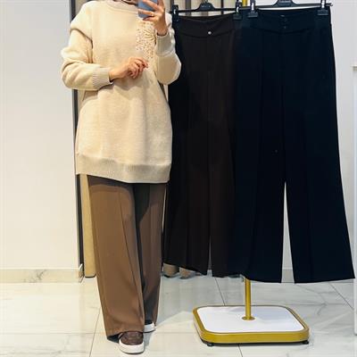 YUSUF ÖZDEMİR ÇİMALI PANTOLON KAPÜÇİNO