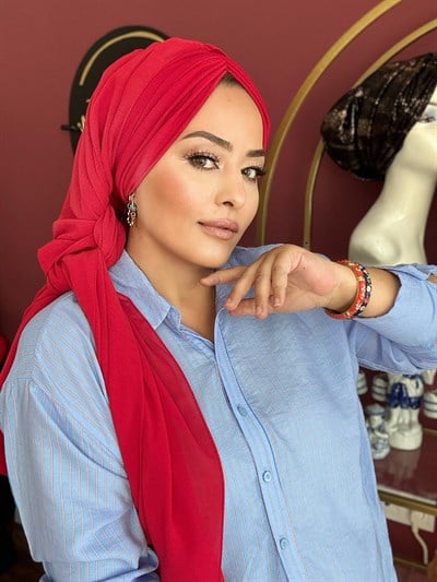 KIRMIZI  DRAPE MODEL DOLGULU  BONEŞAL 
