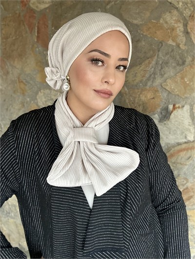 KREM SİMLİ DOLGUSUZ PRATİK BONE VE ŞAL TAKIM