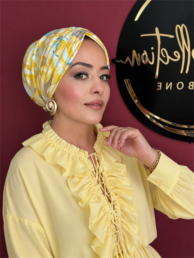 SARI DESENLİ DRAPE DOLGULU BONE