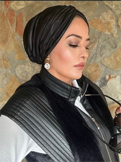 SİYAH JAKARLI DRAPE DOLGULU BONE