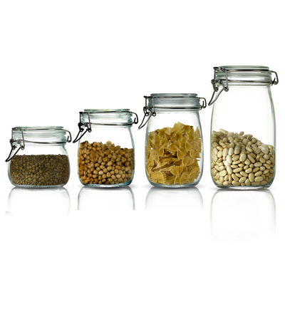 4'lü Set Korken Kavanoz Vakumlu Kilitli Cam Saklama Kavanozu 500 ml - 750 ml - 1000 ml - 1500 ml