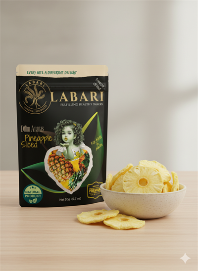 Labari Dondurularak Kurutulmuş Ananas Meyvesi Dilimleri 20 gram