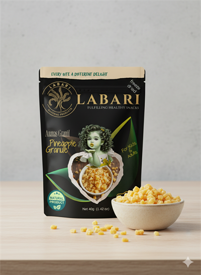 Labari Dondurularak Kurutulmuş Granül Ananas Meyvesi 40 gram