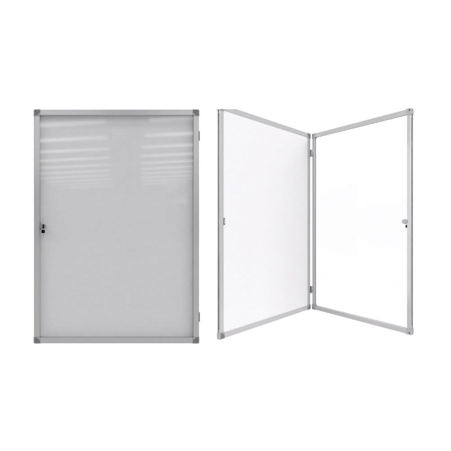 Alüminyum Çerçeveli İnce Camlı Pano Mıknatıslı Yüzey (Kilitli - Kapaklı)