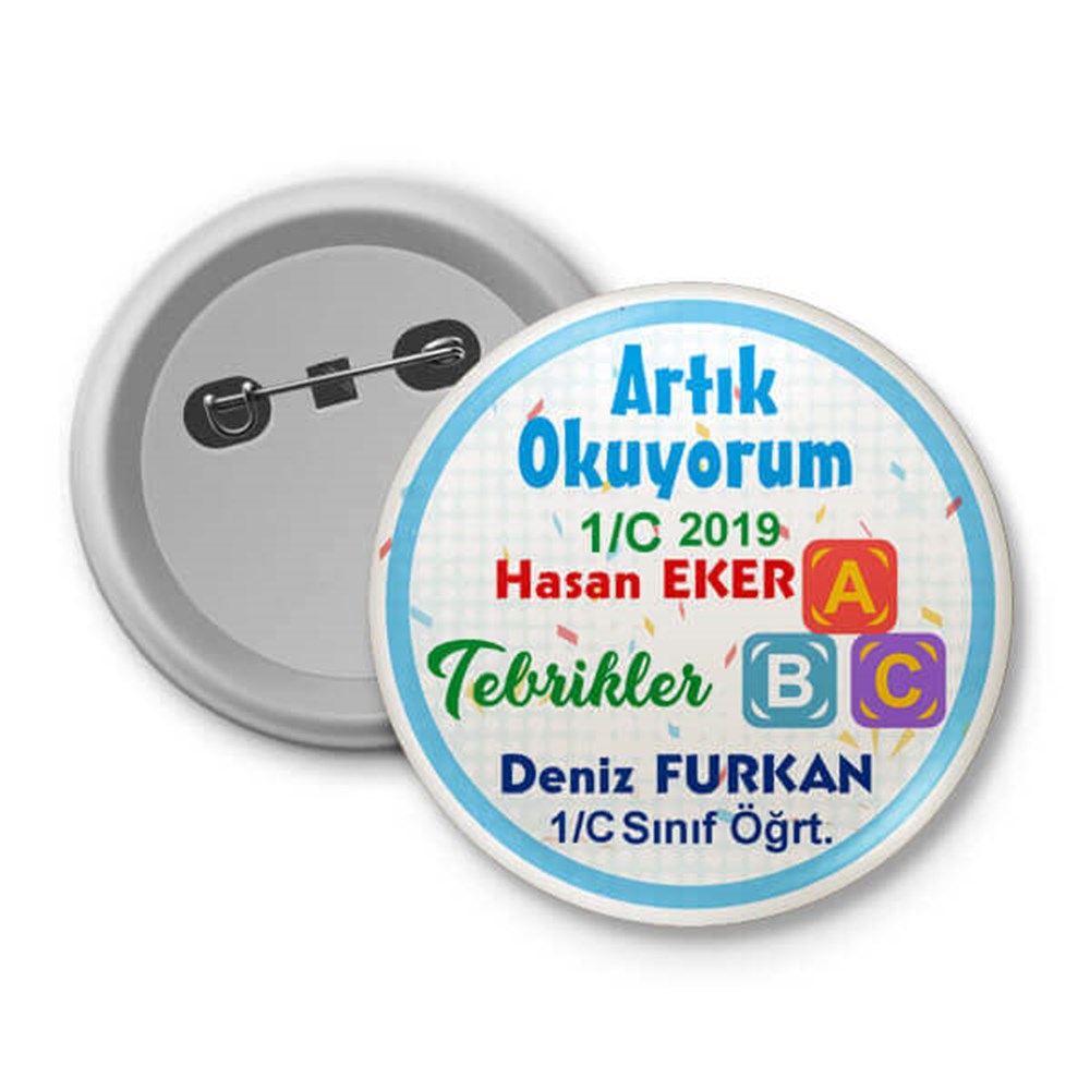 Artık Okuyorum Rozeti ( İsimli ) 4.4 mm 