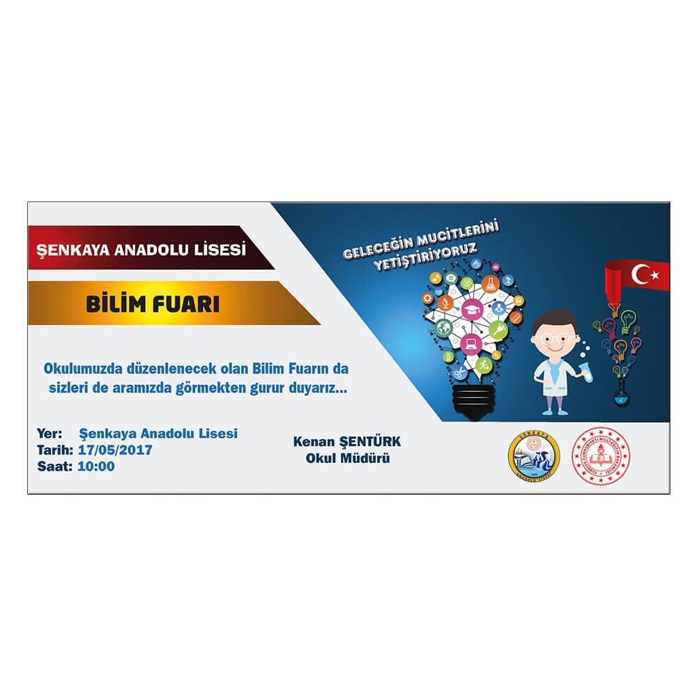 Bilim Fuarı Davetiye 3 (Zarflı)