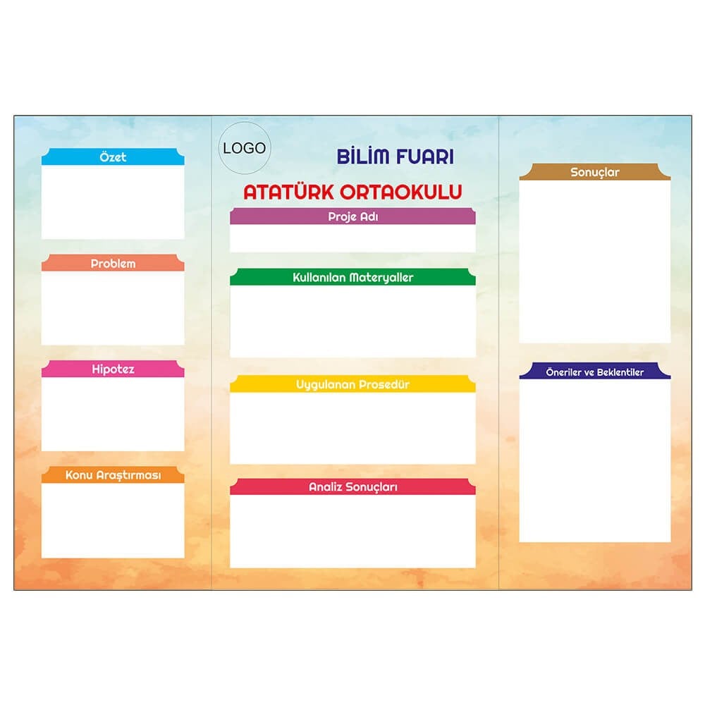 Bilim Fuarı Sunum Panosu (50x70)(Yaz-Sil)