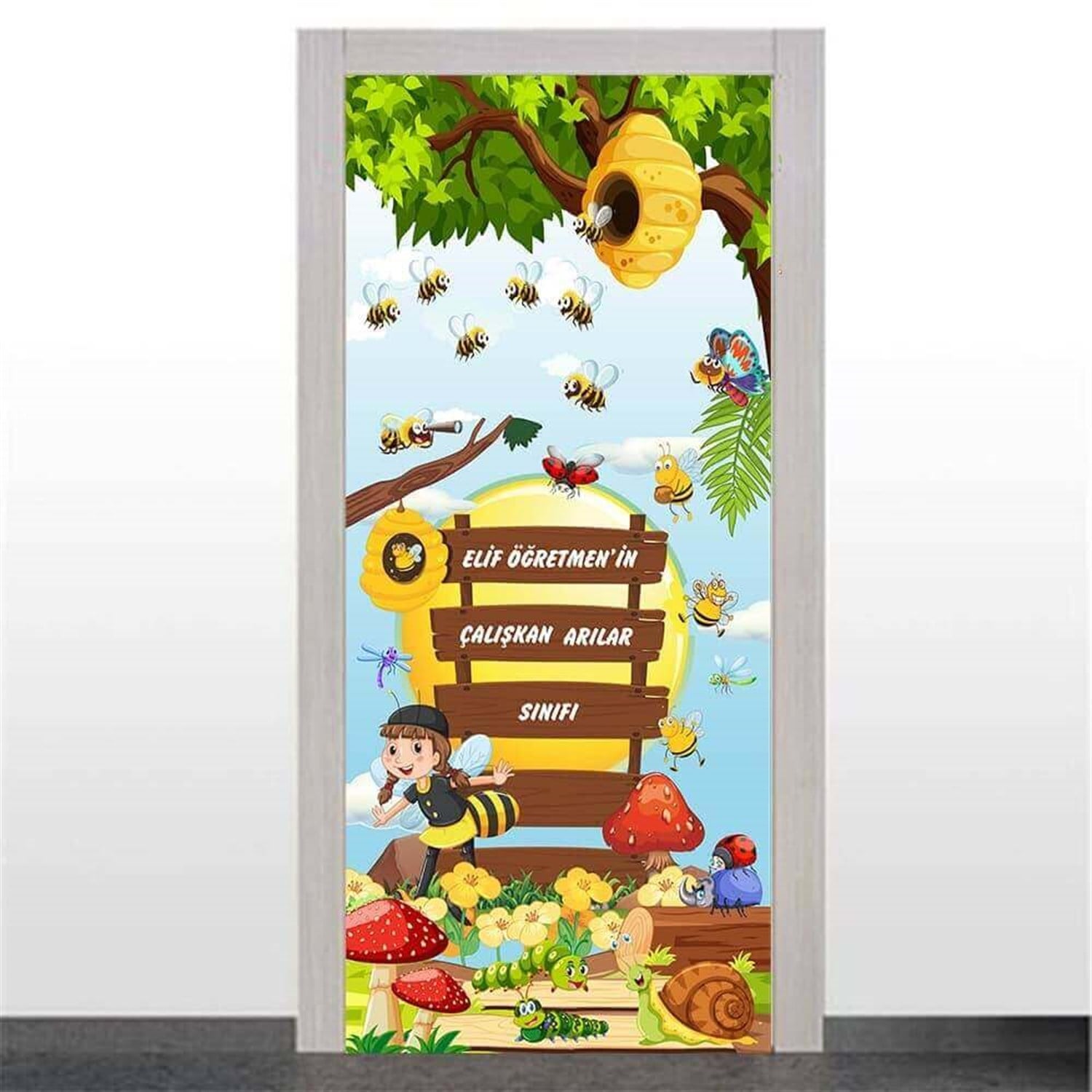 Çalışkan Arılar Sınıfı Kapı Giydirme