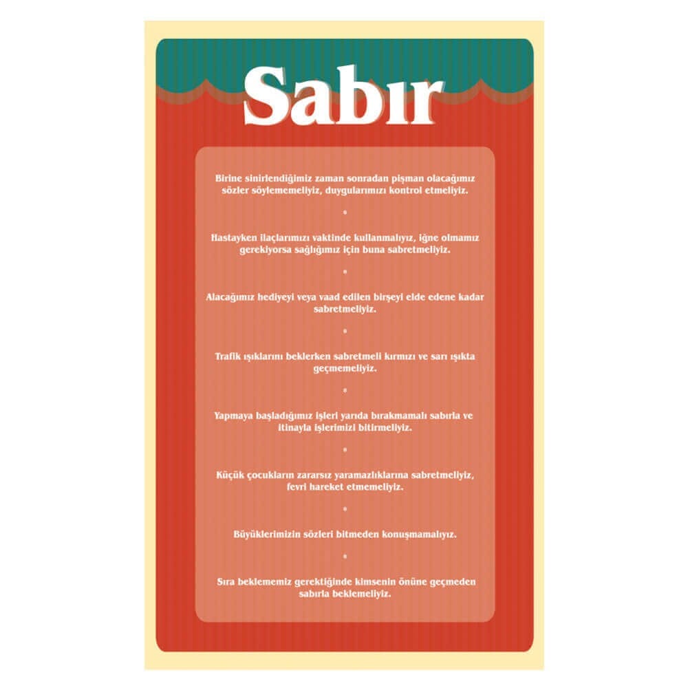 Değerler Eğitimi Afişi (Sabır)