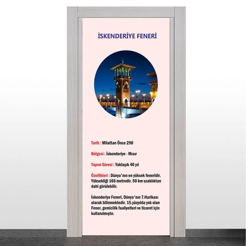 Dünyanın 7 Harikası - İskenderiye Feneri Kapı Giydirme