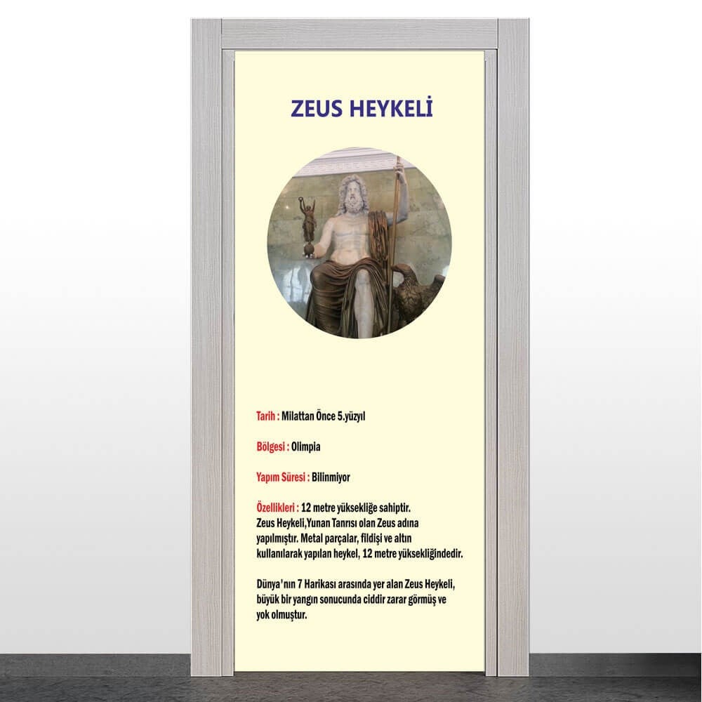 Dünyanın 7 Harikası - Zeus Heykeli Kapı Giydirme