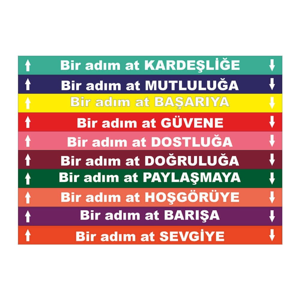 Eğitim Merdiven Yazıları (Laminasyonlu)