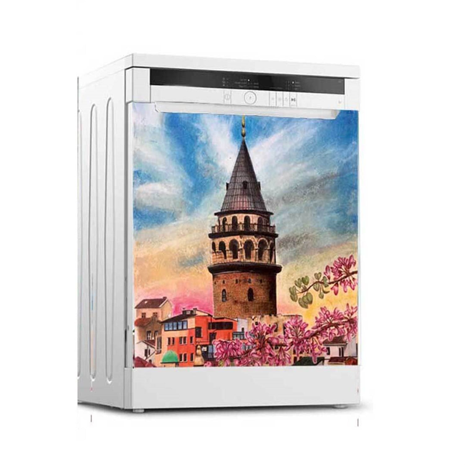 Galata Kulesi Modeli Bulaşık Makinesi Sticker Kaplama