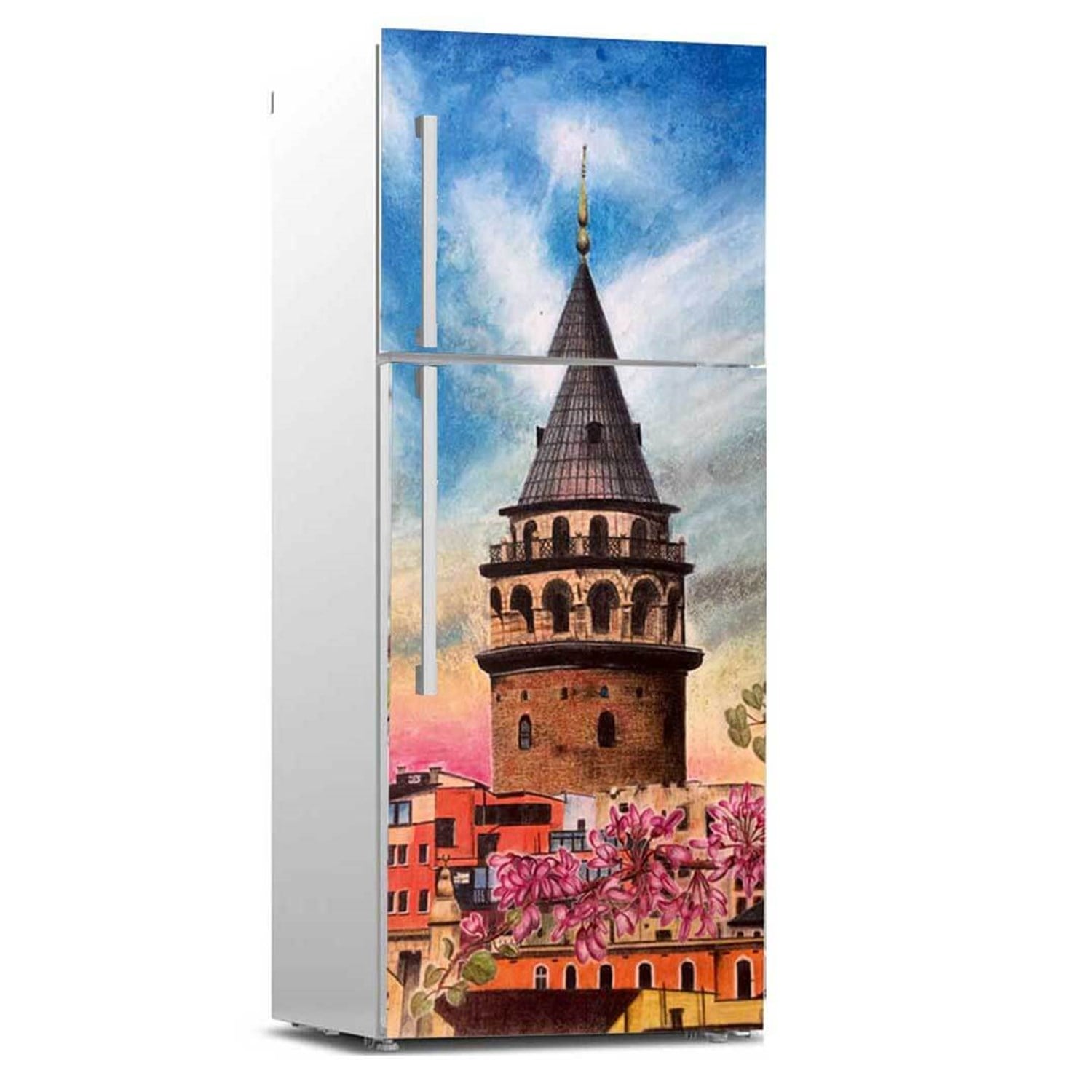 Galata Kulesi Modeli Buzdolabı Sticker Kaplama