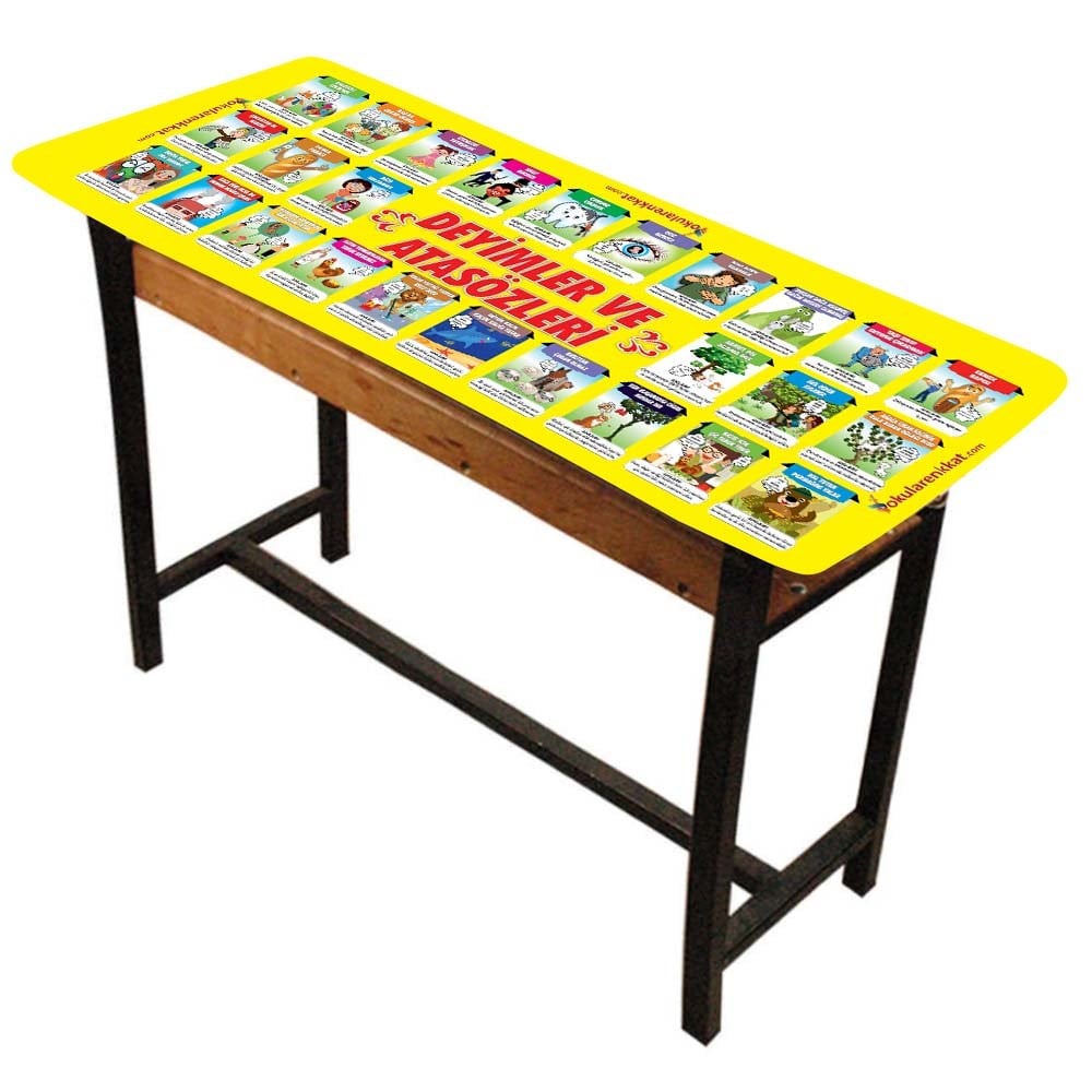 gzl67Deyimler ve Atasözleri Gizil Öğrenme Lastikli Sıra ÖrtüsüGizil Öğrenme Baskılı Sıra ÖrtüsüOkularenkkat