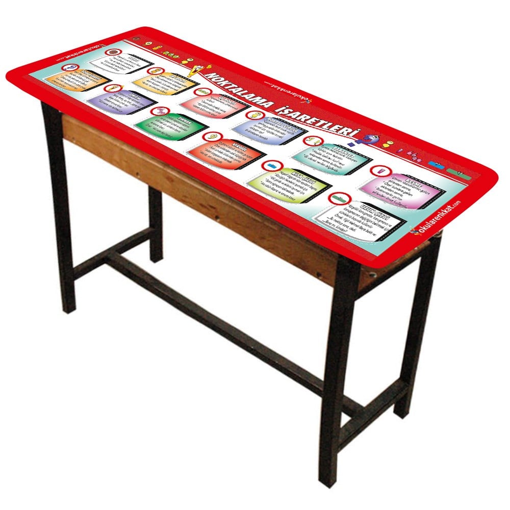 gzl70Noktalama İşaretleri Gizil Öğrenme Lastikli Sıra ÖrtüsüGizil Öğrenme Baskılı Sıra ÖrtüsüOkularenkkat