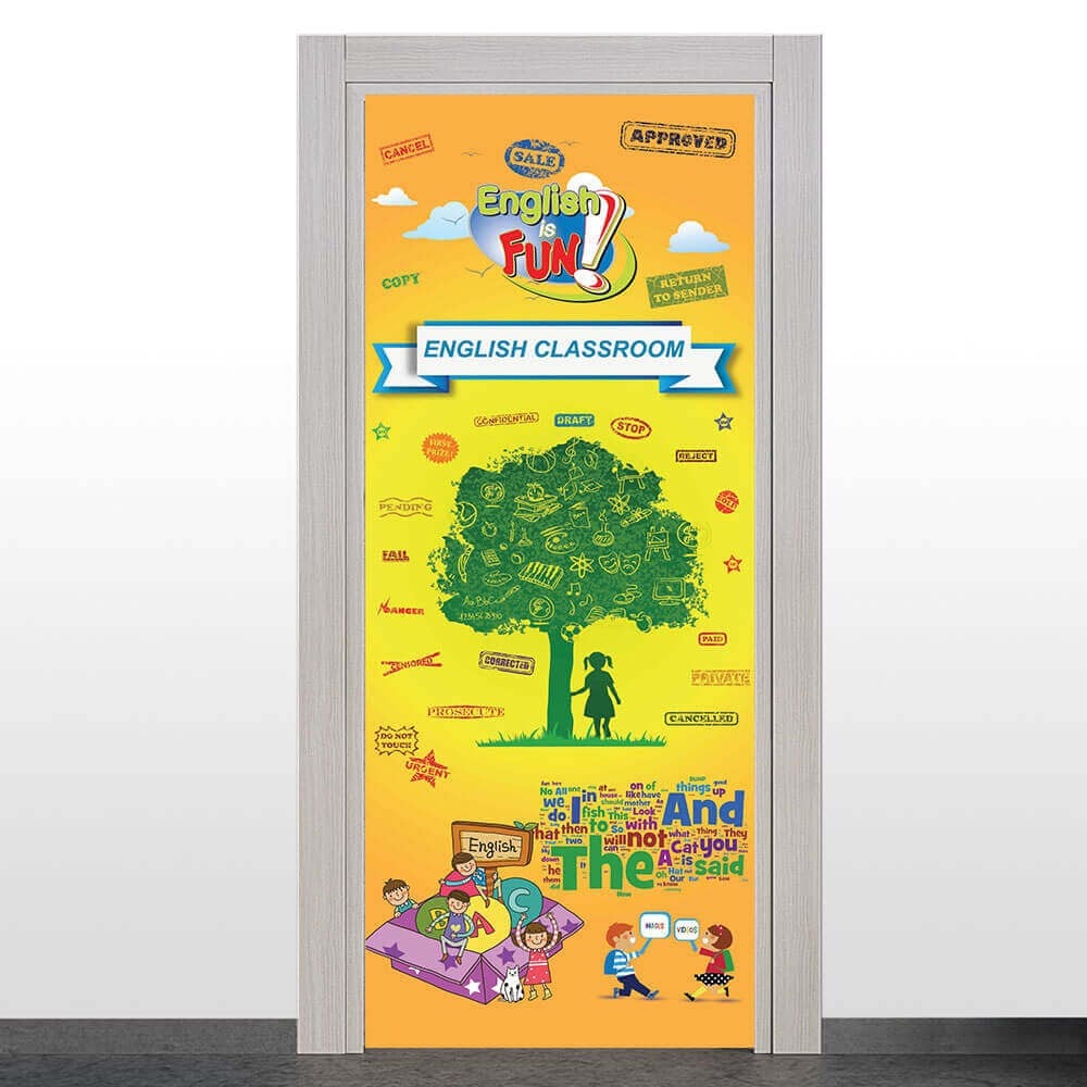 İngilizce Sınıfı Kapı Giydirme