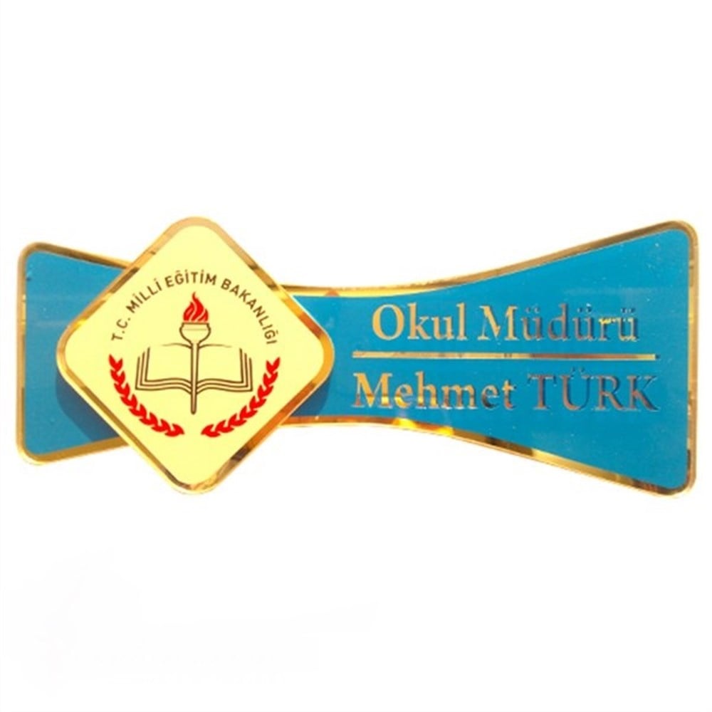 Logolu Okul Kapı İsimliği (Pleksi - 9cmx25cm)