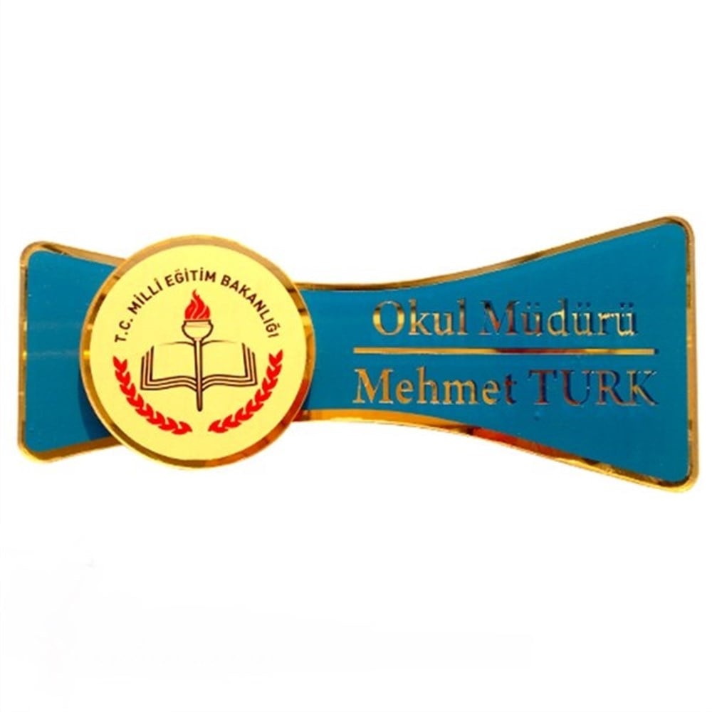 Logolu Okul Kapı İsimliği (Pleksi - 9cmx25cm)