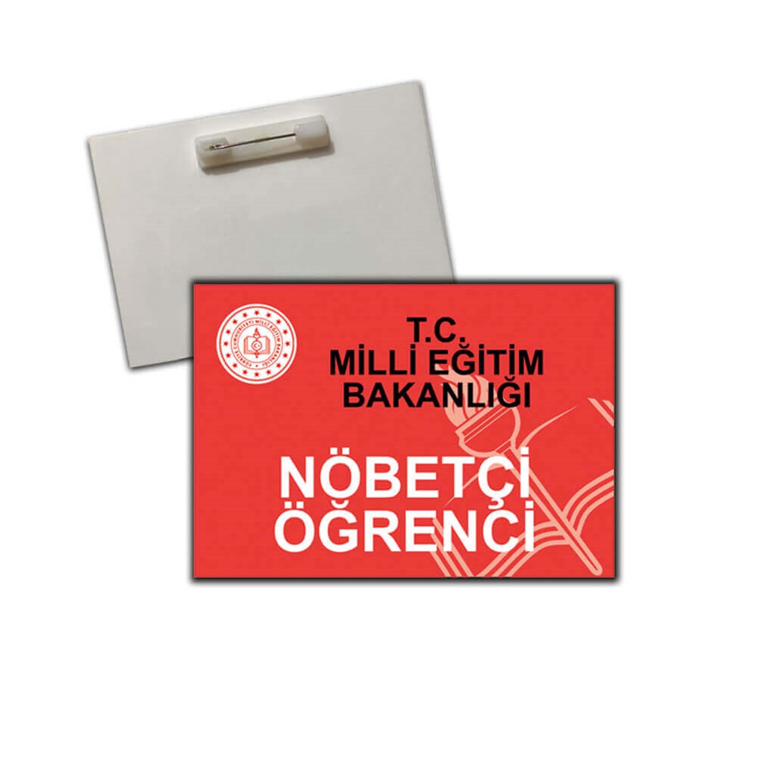 Nöbetçi Öğrenci Yaka Kartı (Pvc kaplama +broş iğneli)