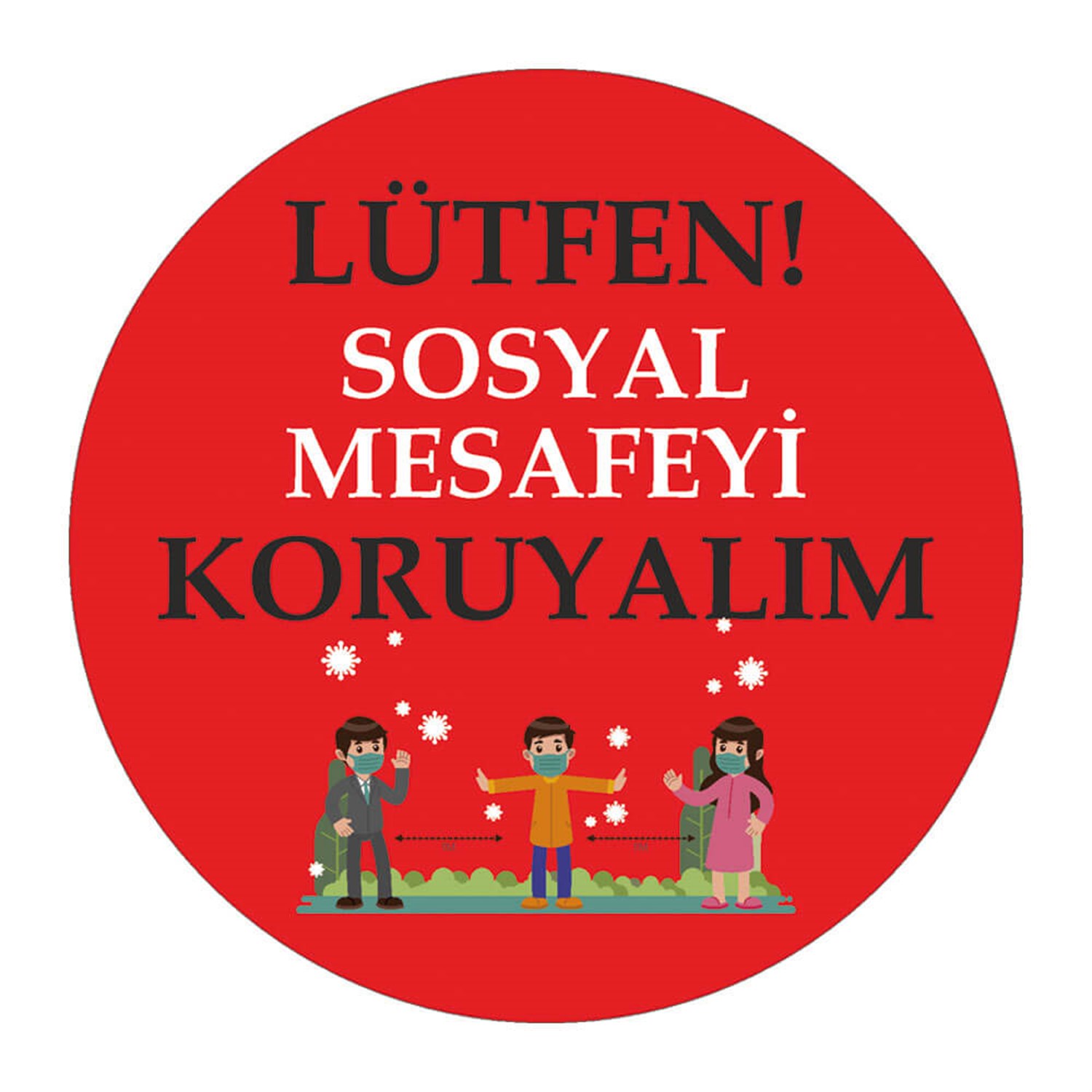 Sosyal Mesafe Yer Etiketi