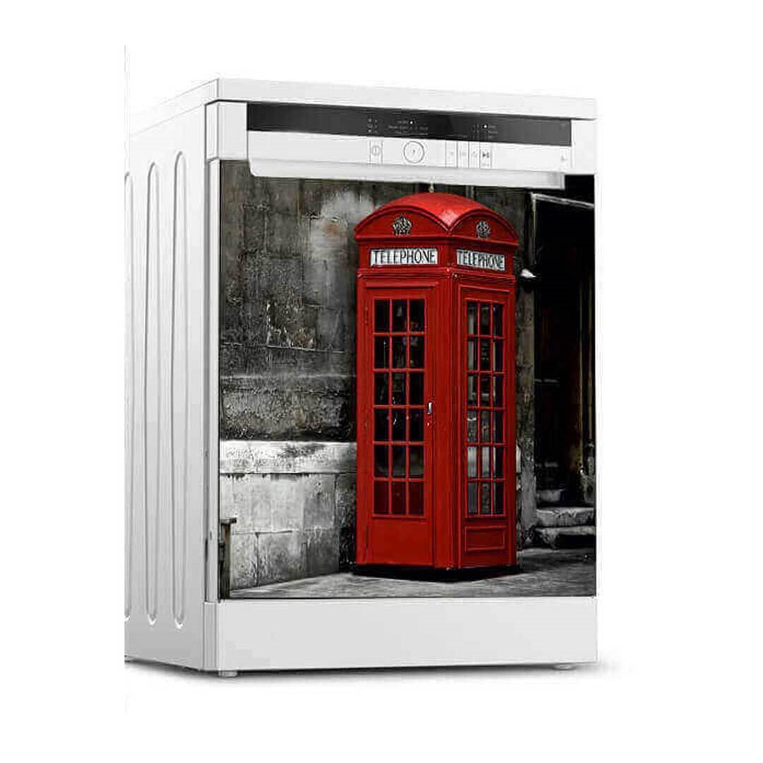 Telefon Kulübesi Modeli Bulaşık Makinesi Sticker Kaplama 