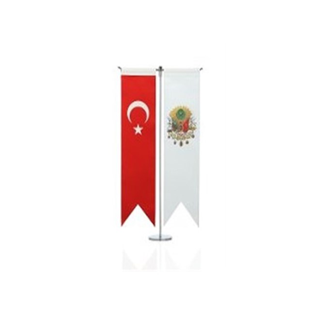 Türk Bayrağı ve Osmanlı Tuğrası İkili Masa Bayrak Takımı