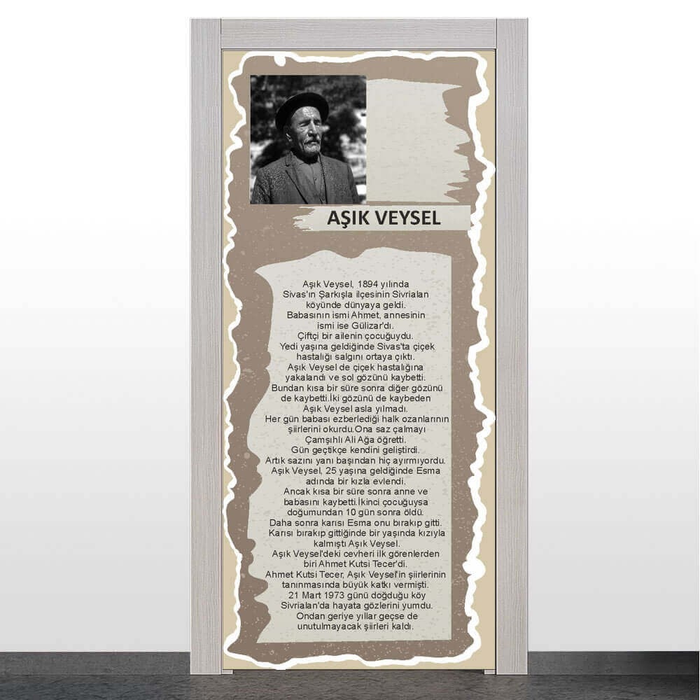 Türk Büyükleri Kapı Giydirme (Aşık Veysel)