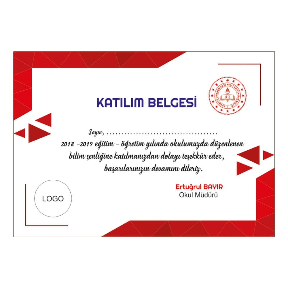  Bilim Fuarı Katılım Belgesi 3