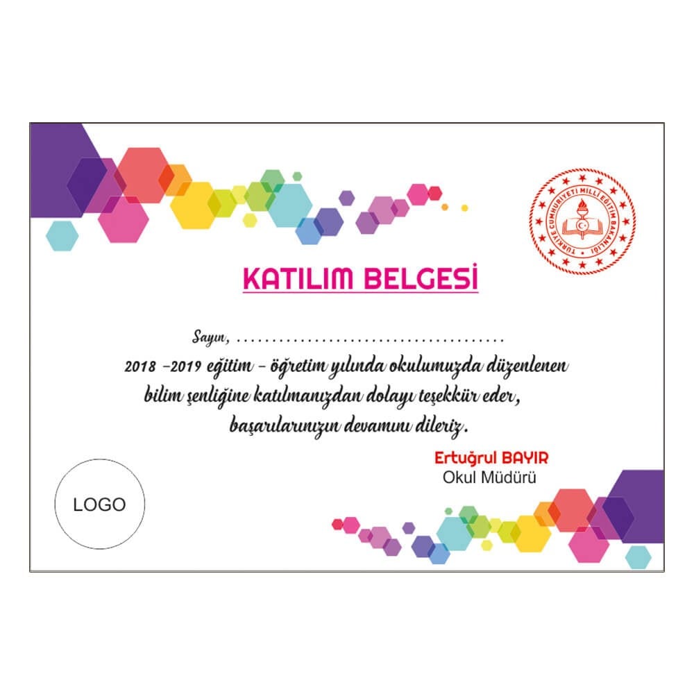  Bilim Fuarı Katılım Belgesi 5