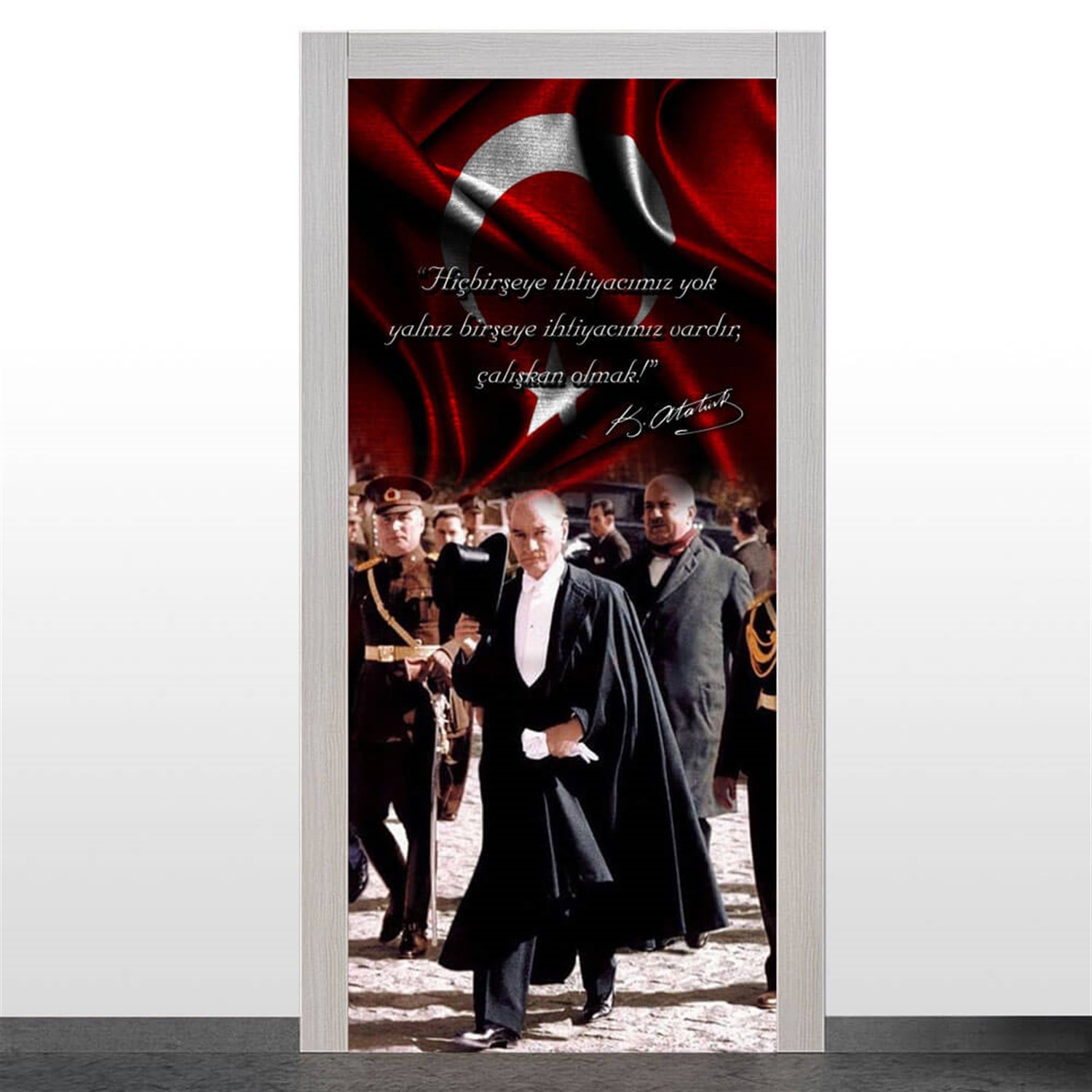 Atatürk ve Bayrak Kapı Giydirme