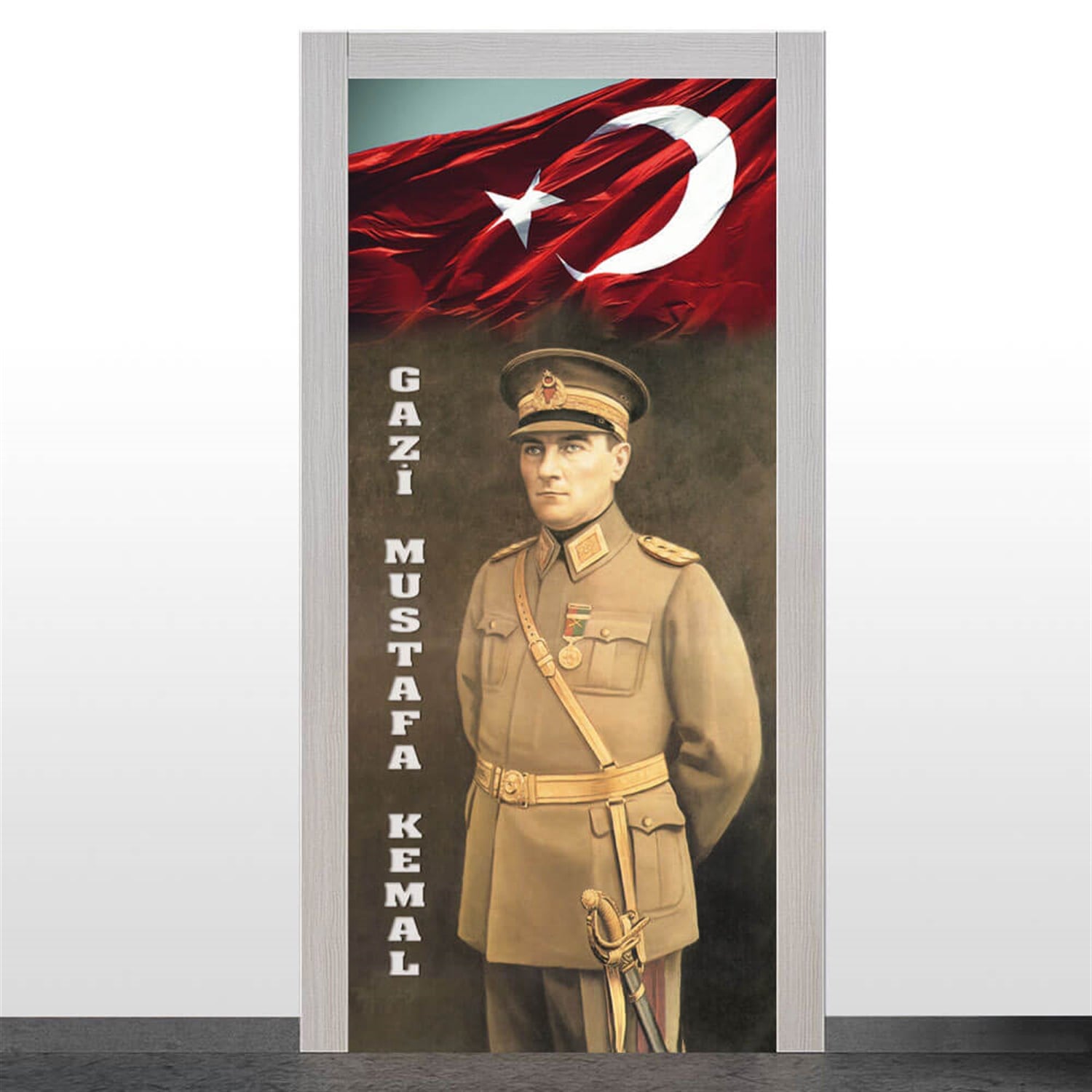 Atatürk ve Bayrak Kapı Giydirme
