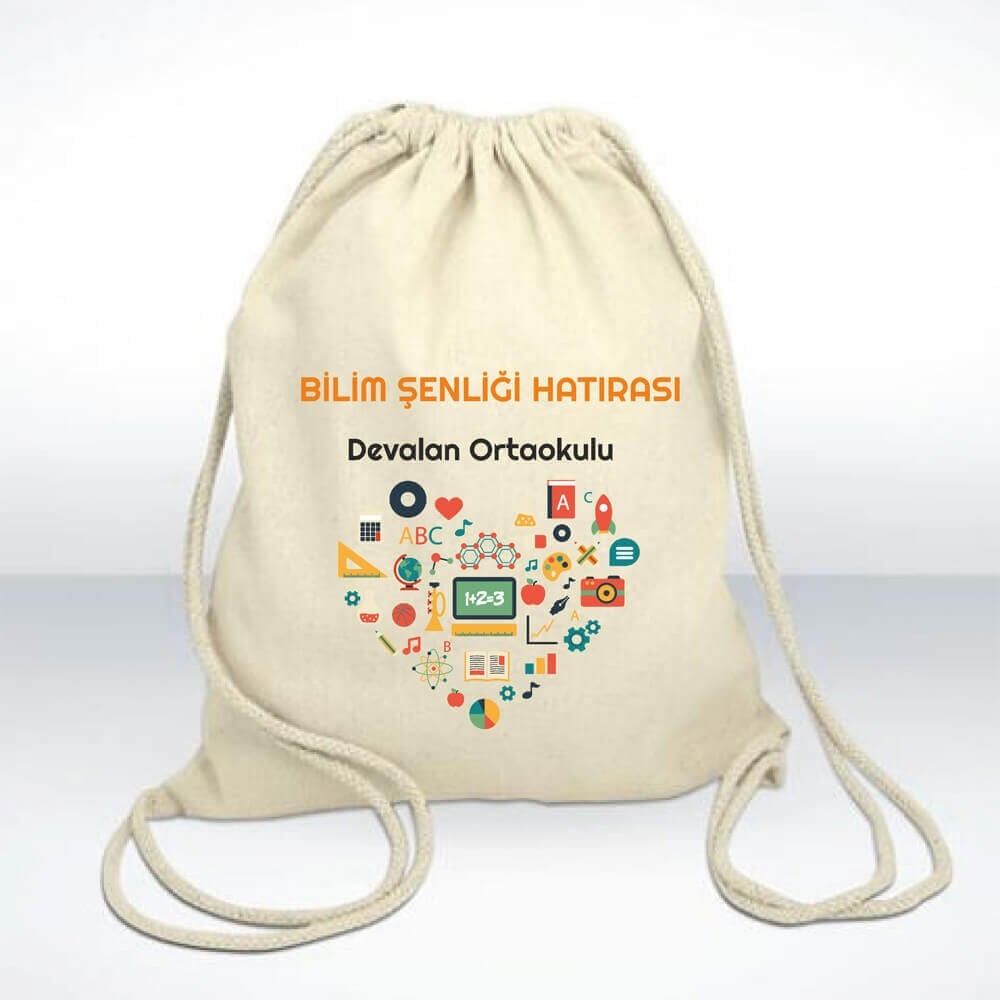Bilim Fuarı Baskılı Bez Sırt Çantası