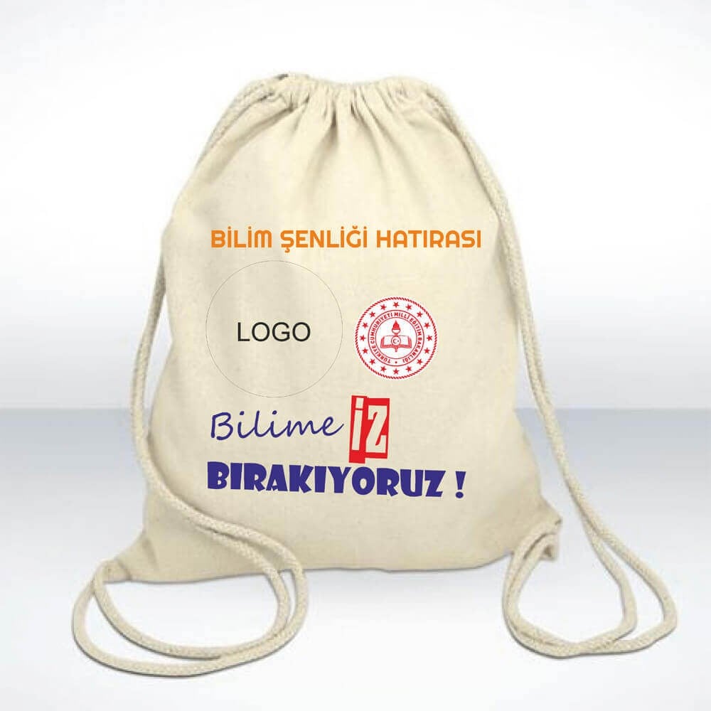 Bilim Fuarı Baskılı Bez Sırt Çantası