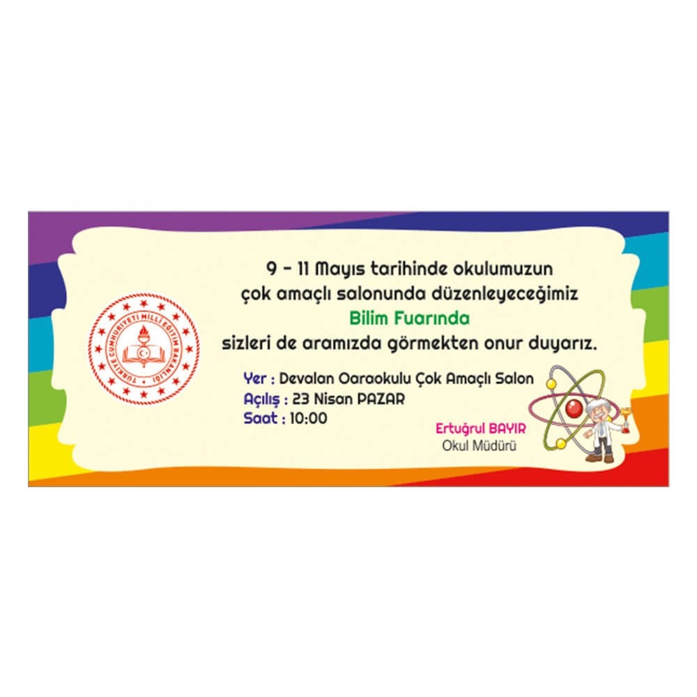 Bilim Fuarı Davetiye 10 (Zarflı)