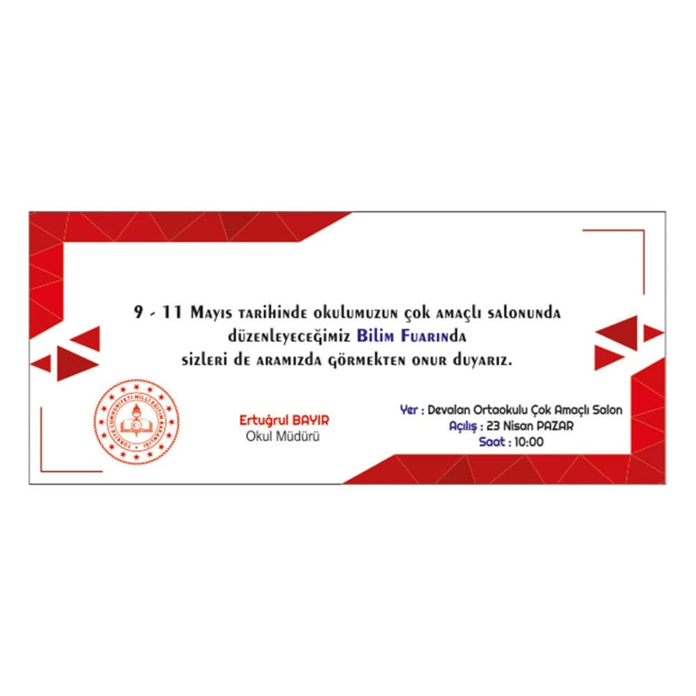 Bilim Fuarı Davetiye 6 (Zarflı)