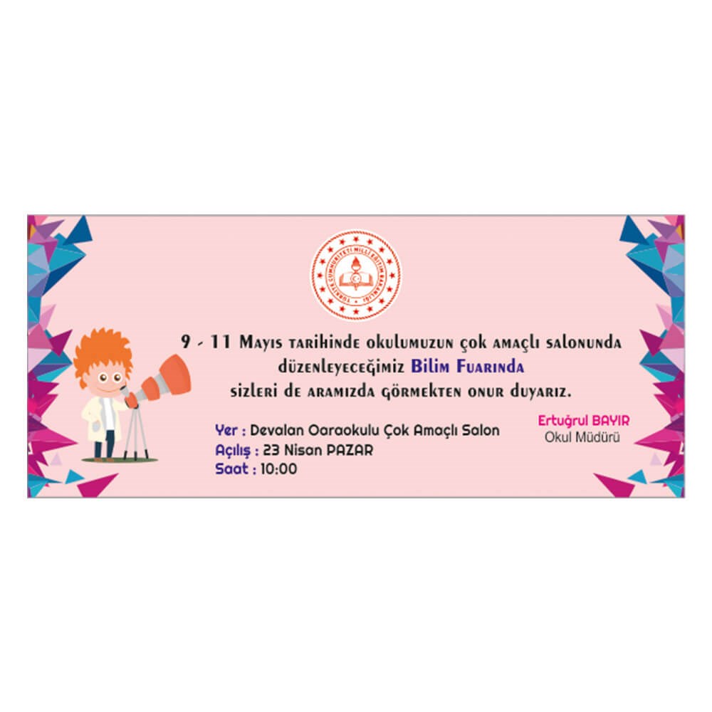Bilim Fuarı Davetiye 8 (Zarflı)