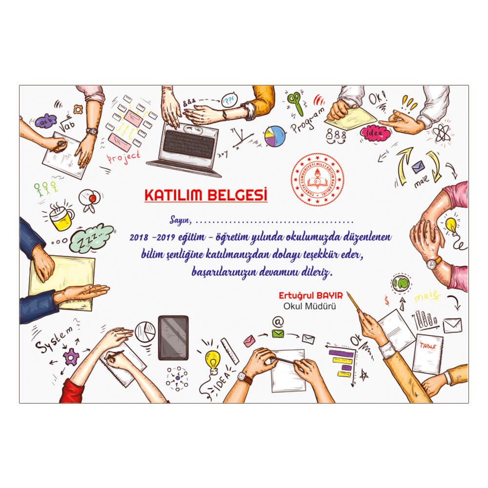 Bilim Fuarı Katılım Belgesi 6