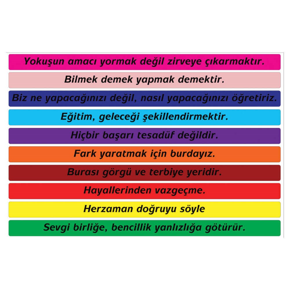 Eğitim Merdiven Yazıları (Laminasyonlu)