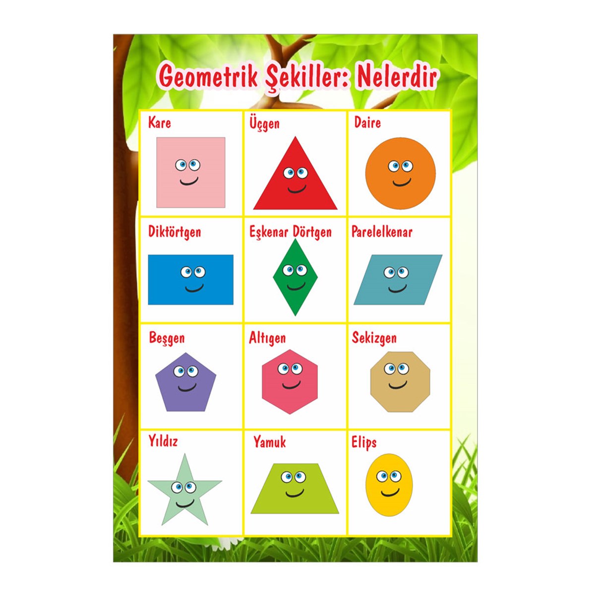 Geometrik Şekiller Matematik Ders Afişi