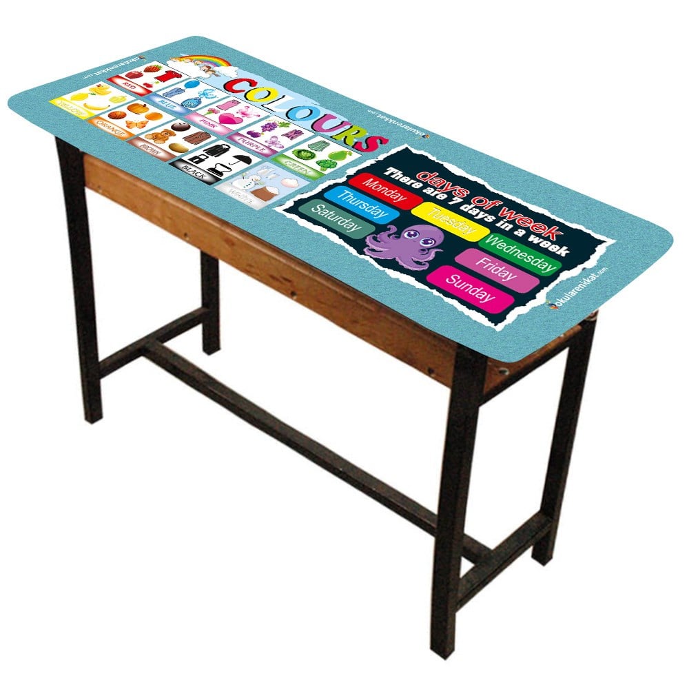 gzl55İngilizce Renkler Gizil Öğrenme Lastikli Sıra ÖrtüsüGizil Öğrenme Baskılı Sıra ÖrtüsüOkularenkkat