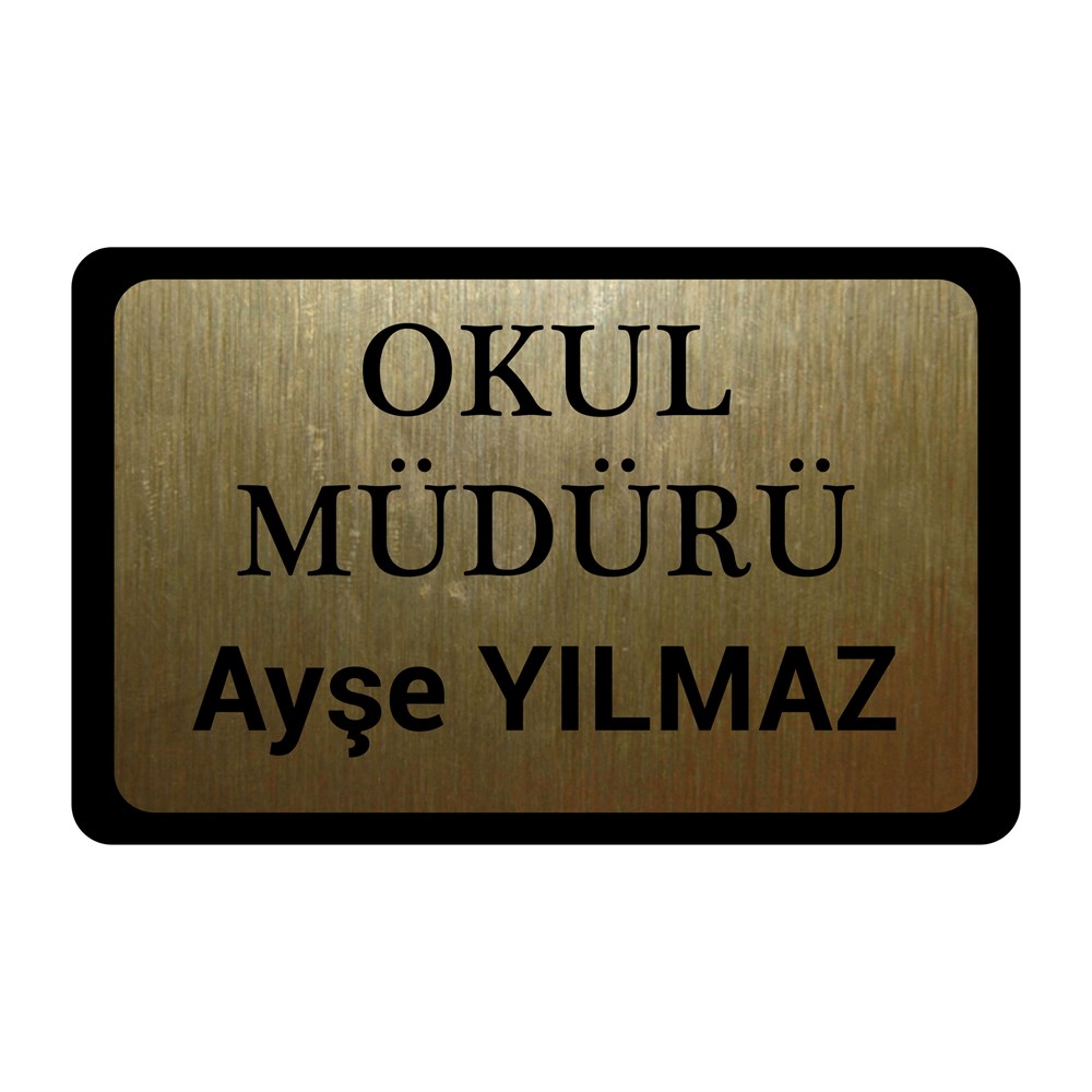 Kapı İsimlik - Metal - Plastik ( 7,5 x 12 cm )
