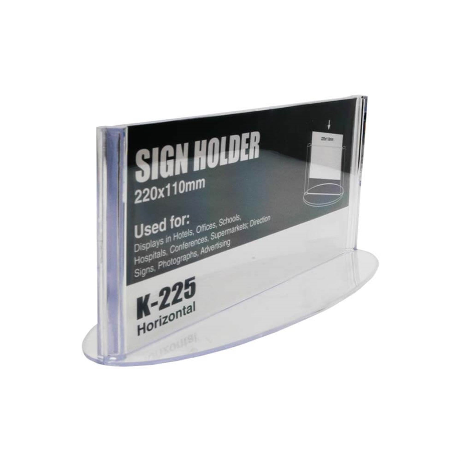 Oval Tabanlı Masaüstü Yatay Menü Tutucu-Föylük(220X110mm)