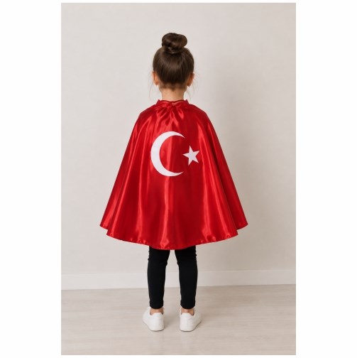 pelerin1Ay Yıldız Türk Bayraklı Pelerin I  Saten Çocuk Gösteri PeleriniGenel ÜrünlerOkularenkkat